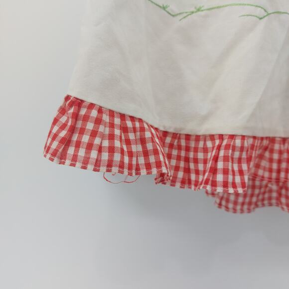 Vtg Girls Red White Gingham Baby Dress Smocked Sleeveless - Picture 5 of 15